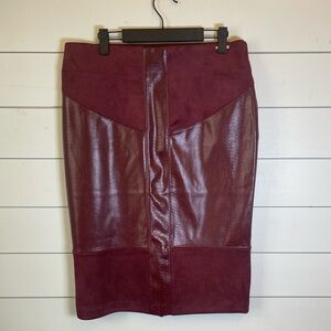 Marc New York Andrew Marc‎ maroon waist control skirt women's size medium NWT